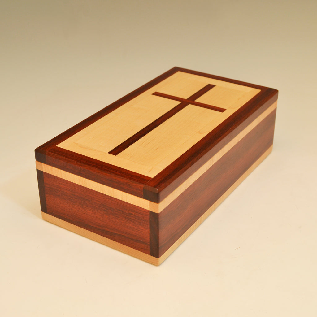 Bloodwood & Maple Large Cross Valet Box